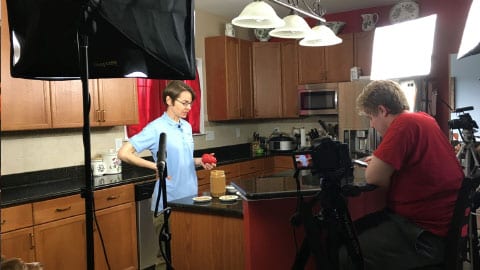 Jenn Filming in Kitchen