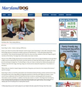 Maryland Dog Magazine Good Dog in a Box